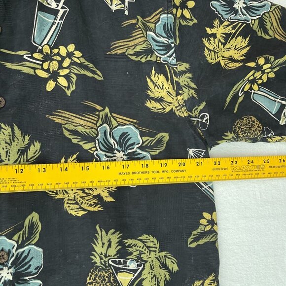 Tommy Baham Silk Hawaiian Button Shirt Martini Cocktail Floral‎ Pineapple Mens M - Picture 8 of 9